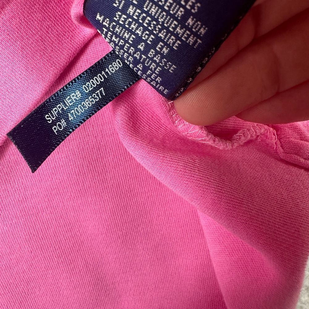 Ralph Lauren Polo Shirt Womens XL Pink Short Sleeve Yellow Pony Logo Cotton - Picture 10 of 11